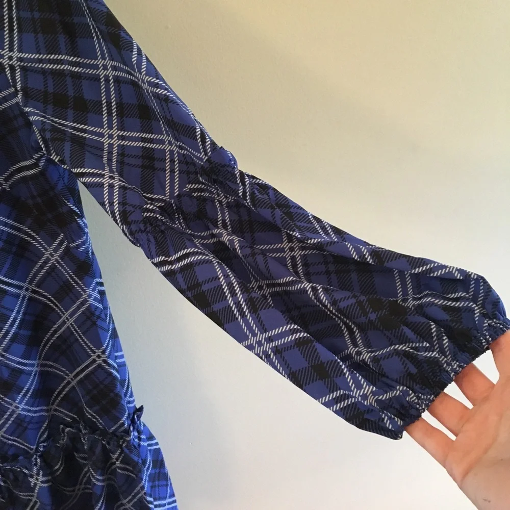 Eliza J Blue Plaid Mini Dress